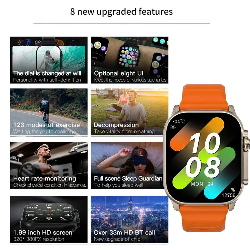 T900 Ultra Latest Smart Watch | Screw Straps Lock Wireless Charger Smart Watches